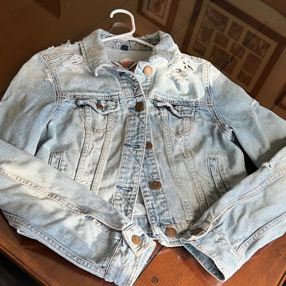 American Eagle Outfitters Kids Light Blue Jean Jacket